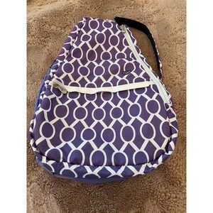 Glove It Women Purple White Geometric Lattice Golf Accessory Pouch Zippered Bag